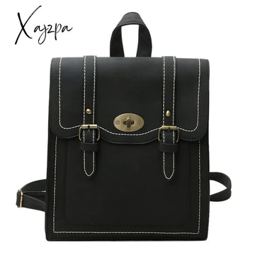 Xajzpa - Fashion Women Leather Backpack Pu Cool Urban Preppy Style School Bag Backpacks For Teenage